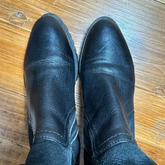 NAPOLEONI Leather Suede Shearling Zip-up Buckled Ankle Boots Made in Italy Sz 36 - Picture 10 of 11